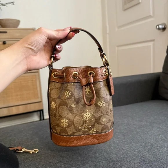 Coach | Dempsey Drawstring Mini Bucket Bag | Blogger's Favorite - Picture 5 of 7